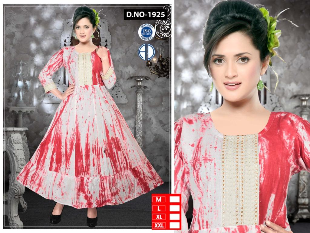 Tie Dye Rayon Anarkali Style Kurti