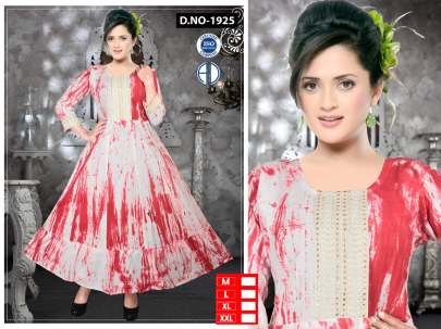 Tie Dye Rayon Anarkali Style Kurti